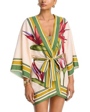 FARM Rio Strelitzia Kimono Swim Cover-Up - Pink
