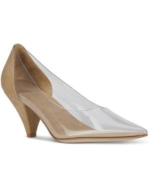 Jeffrey Campbell Graphix Translucent & Faux Suede Pumps - White