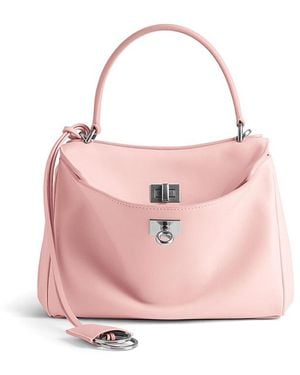 Balenciaga Rodeo Mini Handbag Crocodile Embossed - Pink