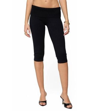 Edikted Skyla Knit Capri Pants - Black