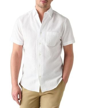 Robert Talbott Morgan Paisley Jacquard Seersucker Short Sleeve Shirt - White