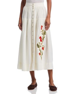 The Great The Western Embroidered Highland Skirt - Metallic