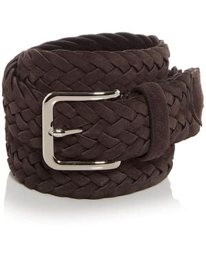 Vince Suede & Wool Woven Belt - Brown