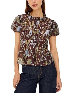 Rails Pepper Pleated Puff Sleeve Blouse - Black