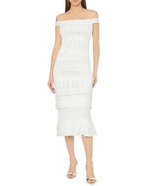 MILLY Maven Ruffle Midi Dress - White