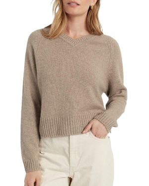 Chinti & Parker Pure Cashmere V-Neck Sweater - Natural