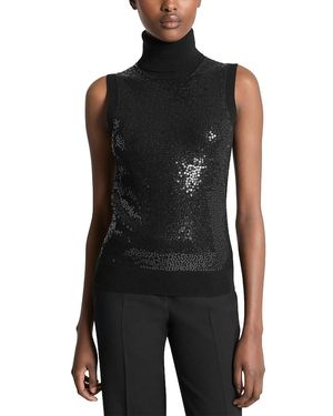Michael Kors Kobi Halperin Cashmere Embellished Turtleneck Sweater - Black