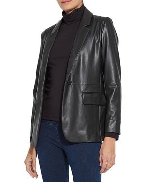 Lyssé Faux Leather Blazer - Black