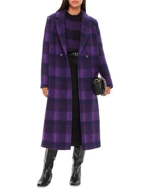 Whistles Camila Wool Blend Coat - Blue