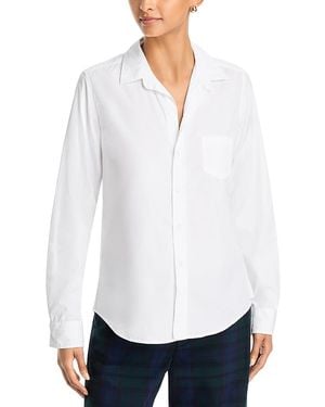 Frank & Eileen Barry Cotton Printed Button Up Shirt - White