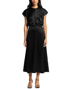 Argent Draped Silk Dress - Black