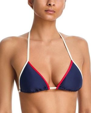 Aqua Triangle Bikini Top - Blue