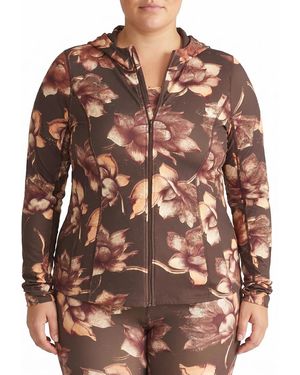 UNIVERSAL STANDARD Plus Next-To-Naked Hooded Zip Jacket - Brown
