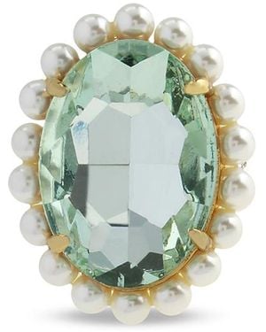 Kurt Geiger Imitation Pearl & Oval Stone Cocktail Ring - Blue