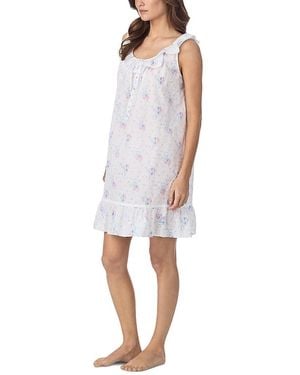 Eileen West Ruffled Chemise - White