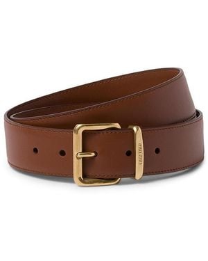 Miu Miu Leather Belt - Brown