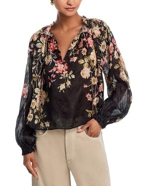 Sea Jolie Floral Print Top - Black