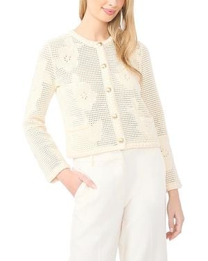Ted Baker Dana Floral Pointelle Cardigan - White