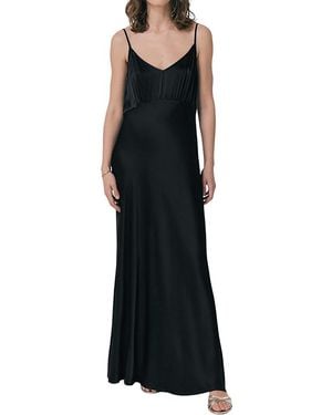 Ghost Winnie Satin Maxi Dress - Black