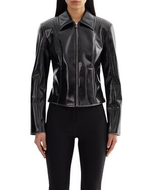 Lamarque Ladies Faux Leather Jacket - Black