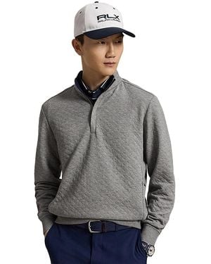 Polo Ralph Lauren Quilted Double Knit Half Zip Sweater - Gray