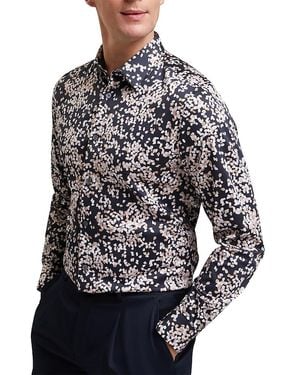 Ted Baker Jaciel Long Sleeve Botanical Shirt - Gray
