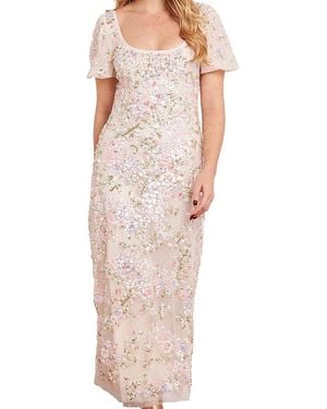 Needle & Thread Dream Garland Puff Sleeve Ankle Gown - Multicolor