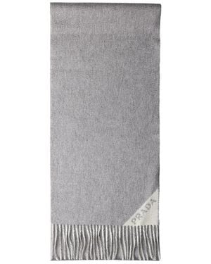 Prada Double Cashmere Scarf - Gray