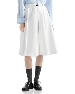Prada Chino Midi-Skirt With Zipper - White
