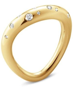 Georg Jensen 18K Offspring Diamond Wavy Ring - Metallic