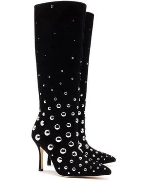 Larroude Kate Studded Boots - Black