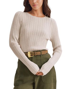 Splendid Georgie Pointelle Ribbed Sweater - Gray