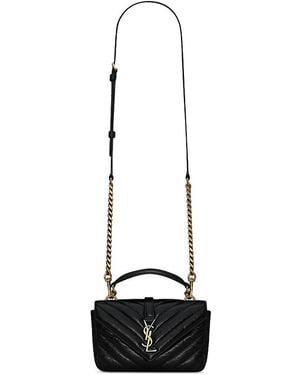 Saint Laurent College Mini Chain Bag - White