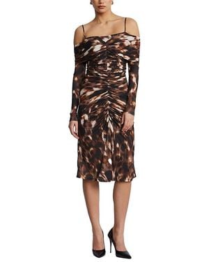 BCBGMAXAZRIA Jersey Off Shoulder Dress - Brown