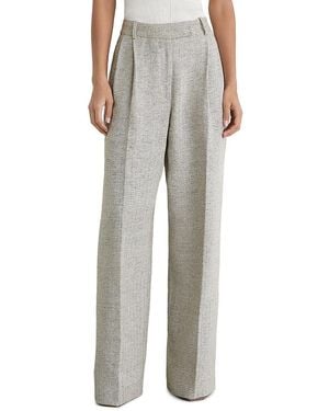 Reiss Petite Ezra Herringbone Straight-leg Suit Pants - Gray