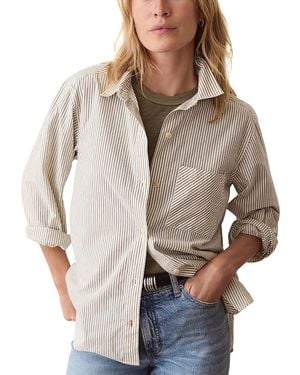 Marine Layer Jane Cotton Poplin Relaxed Shirt - Gray