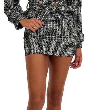 Miss Circle Sandra Tweed Mini Skirt - Black