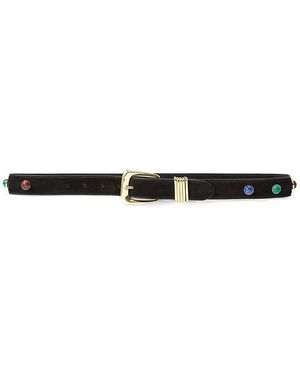 Veronica Beard Stone Embellished Arch Belt - White