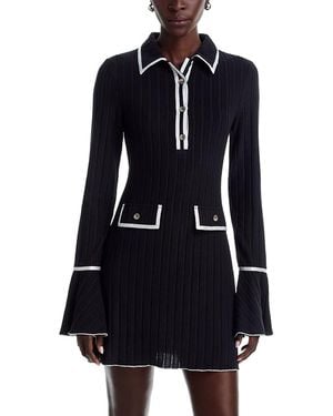 AREA STARS Remi Rib Knit Mini Dress - Blue