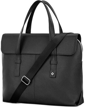 Samsonite Mobile Solution 2 Leather Convertible Brief - Black