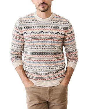 Marine Layer California Fair Isle Crewneck Sweater - Gray