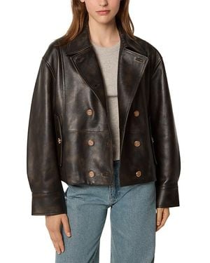 Tresser Double Breasted Leather Jacket - Black