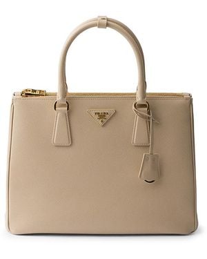 Prada Galleria Large Saffiano Leather Bag - Natural