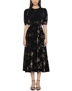 Sea Leda Velvet Midi Dress - Black