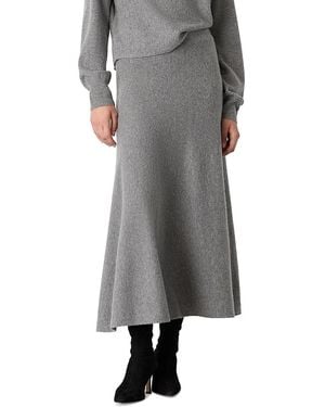 Whistles Midi Wool Skirt - Gray