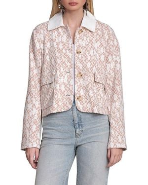 Bagatelle Mixed Collar Cropped Jacket - Red