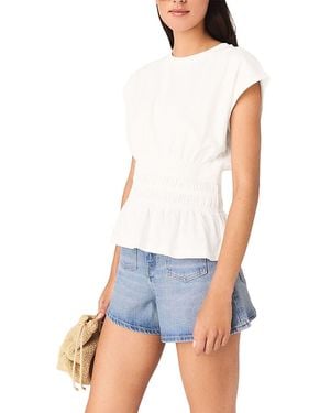 Maje Fitted Pleated Tee - White