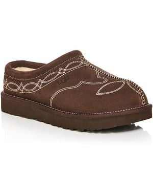 UGG Tasman Western Suede Slippers - Brown