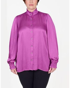 Mayes NYC Torie Ruffle Collar Blouse - Pink