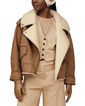 UGG Finn Luxe Fluff Moto Jacket - Natural